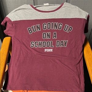 PINK Victoria's Secret Kids Tee - Burgundy and Gray